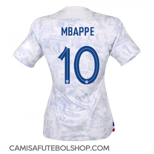 Camisa de time de futebol França Kylian Mbappe #10 Replicas 2º Equipamento Feminina Mundo 2022 Manga Curta